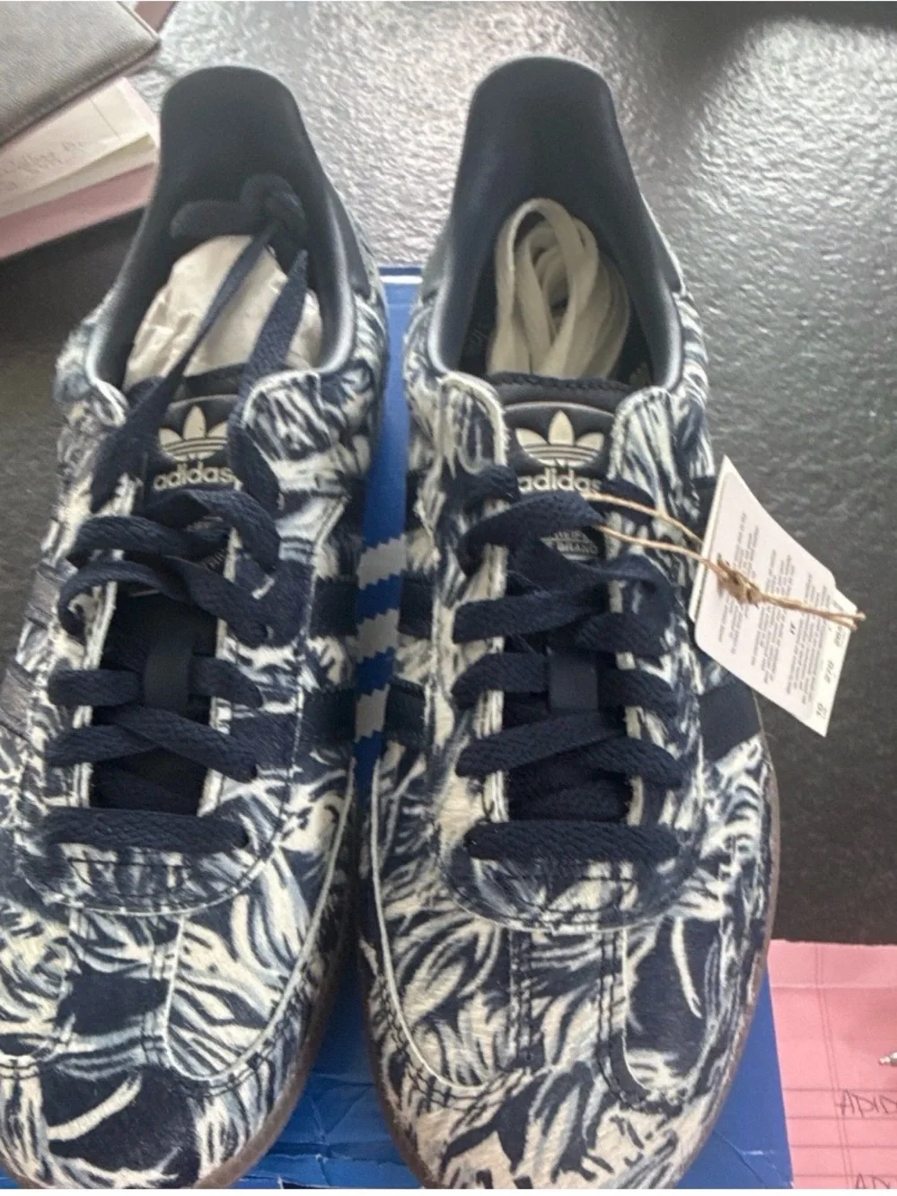 adidas Samba 10 W OG W Night Indigo/Off White Animal Print Fur Low Top